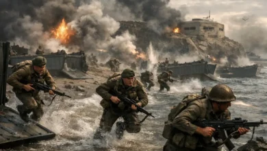 British Commandos storming a coastal target