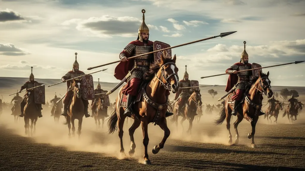 Persian Immortals elite guard, ancient Persian army, ceremonial armor, battle-ready, historical accuracy