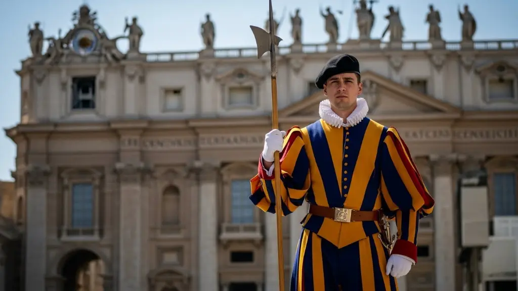 Swiss Guard defending Rome 1527, halberds, papal protection, Renaissance battle